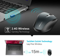 Myszka mysz bezprzewodowa ergonomiczna TeckNet M002 USB widok zasięgu