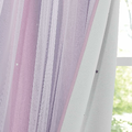 NICETOWN zasłony dziecięce z gwiazdami i woalem 2 szt. 132 x 160 cm – różowe