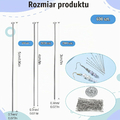 Nogeqi szpilki jubilerskie z płaskim łebkiem 3–5 cm, 600 szt. – stal nierdzewna