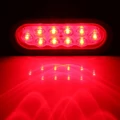 Owalne czerwone oświetlenie lampa 10 LED 12V DC widok efektu