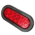 Owalne czerwone oświetlenie lampa 10 LED 12V DC widok z boku