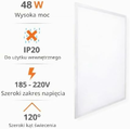 Panel LED 60x60 cm 48W do sufitu podwieszanego, zestaw 4 szt. – zdjęcie 5