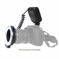 Pierścieniowa lampa LED Canon Nikon Olympus Pentax Andoer RF-550D widok z aparatem