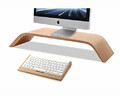 Podstawka pod monitor TV z drewna Drewno Bambusowe iMac widok z klawiaturą