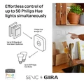 Przełącznik światła GIRA + Senic Friends of Hue Smart Switch widok z boku.