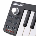 Przenośne kompaktowe pianino WORLDE EASYKEY 25 USB widok regulacji