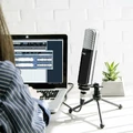 Przenośny mikrofon pojemnościowy Mugig Condenser USB widok na biurku