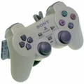 Przewodowy kontroler Dual Shock SCPH-1200 do konsoli PlayStation szary widok z tyłu