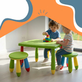 Relaxdays Zestaw stolik i 2 stołki – komplet mebli do pokoju dziecięcego – zdjęcie 2