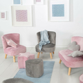 roba Lil Sofa pufa dziecięca gwiazda – różowy welur, wysokość 24 cm