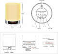 Romantyczne światło LED z głośnikiem LV600 bluetooth widok z wymiarami