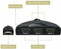 Rozgałęźnik splitter Mini HDMI-301 3w1 Full HD widok legendy
