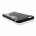 Silicone etui obudowa do iPhone 6 plus 6S plus kolor czarny widok z boku