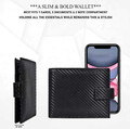 Skórzany cienki portfel na kartę kredytową RFID Eono by Amazon widok cech.