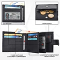 Skórzany cienki portfel na kartę kredytową RFID Eono by Amazon widok opisu.