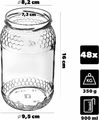 Słoiki na miód KADAX 900 ml, komplet 48 szt., czarno-złote – zdjęcie 2