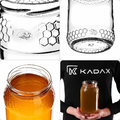 Słoiki na miód KADAX 900 ml, komplet 48 szt., czarno-złote – zdjęcie 4