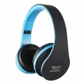 Słuchawki bezprzewodowe Andoer 4w1 niebieski widok z boku