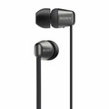 Słuchawki bezprzewodowe dokanałowe Sony WI-C300 Bluetooth 4.2 NFC czarne widok z przodu