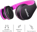 Słuchawki przewodowe dla dzieci BestGot BG6002 Czarno-różowe widok cechy.