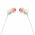 Słuchawki przewodowe dokanałowe JBL by Harman T110 z mikrofonem Białe widok z boku
