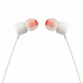 Słuchawki przewodowe dokanałowe JBL by Harman T110 z mikrofonem Białe widok z boku