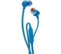 Słuchawki przewodowe dokanałowe JBL by Harman T110 z mikrofonem Niebieskie widok z kablem