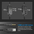 Słuchawki przewodowe gamingowe ONIKUMA K8 USB widok kabli