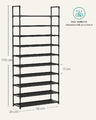 SONGMICS Półka na buty 10 poziomów 28x83x173 cm - półka do przedpokoju – zdjęcie 2