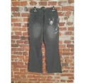 Spodnie damskie jeansowe z wyszywanym wzorkiem Best Connections czarne widok z tyłu