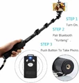Statyw monopod selfie stick bluetooth Yunteng YT-1288 widok z opisem