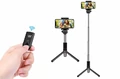 Statyw uchwyt Selfie Stick tripod Disph z pilotem Bluetooth do telefonu widok z tyłu.