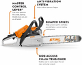 Stihl MS 162 – piła łańcuchowa spalinowa 1,2 kW, prowadnica 30 cm