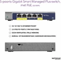Switch Netgear ProSafe Plus GS105PE 5-portów SMART widok z tyłu