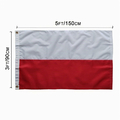 TCTOHZNG flaga Polski 90 x 150 cm – szyte pasy, materiał 210D, mosiężne oczka
