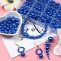 TOAOB DE-CLB1213 – plastikowe perełki i kuleczki 3–14 mm, 1400 szt., niebieskie