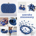 TOAOB DE-CLB1213 – plastikowe perełki i kuleczki 3–14 mm, 1400 szt., niebieskie