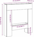 vidaXL Obudowa kominka 81x18x82 cm, biała, MDF – zdjęcie 3