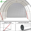 Vounot Szklarnia foliowa 3x3x2 m, 9 m², biała, ze zwijanymi ścianami – zdjęcie 7