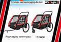 Wellogic - przyczepka rowerowa 2w1 dla 2 dzieci, czerwona – zdjęcie 2