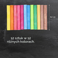 Westcott Kreda kolorowa 12 sztuk - bezpyłowa kreda do tablicy i na chodnik