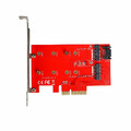 Wewnętrzna karta adapter PCI-E 1 złącze dysku M.2 SATA PCE2M2 widok z przodu