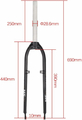 Widelec sztywny MTB 26/27,5 cala – aluminiowy, hamulec tarczowy/V-brake, QR – zdjęcie 2