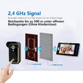 Wideodomofon wideofon dzwonek SIMBAILAI 7" IP55 500m widok zasięgu