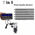 Wielofunkcyjny monitor miernik jakości wody LCD ORP / pH / RH / EC / CF / TDS  7 w 1 widok z parametrami