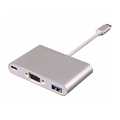 Wieloportowa przejściówka adapter USB C do VGA USB 3.0 USB C widok z prawej strony