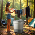 Wiltec pralka wirnikowa z wirówką – mini pralka turystyczna, 2 komory, szara