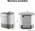 Wiltec pralka wirnikowa z wirówką – mini pralka turystyczna, 2 komory, szara