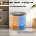 Wiltec pralka wirnikowa z wirówką – mini pralka turystyczna, 2 komory, szara