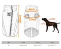 Wodoodporny odblaskowy płaszcz dla psa XL T200101 niebieski widok z opisem i wymiarami